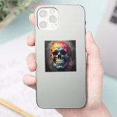 スカル色頭 シール (スマートフォン)