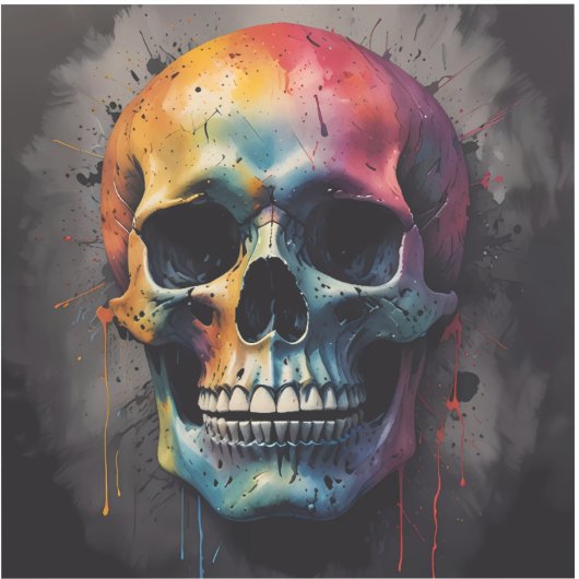 スカル色頭 シール (正面)