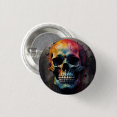 スカル色頭 缶バッジ (正面&裏面)