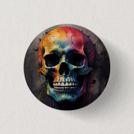 スカル色頭 缶バッジ