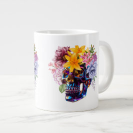 スカル花びら ジャンボコーヒーマグカップ
