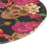 スカル花デイデッド背景 カッティングボード (角)