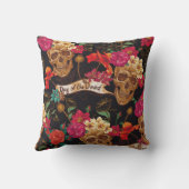 スカル花デイデッド背景 クッション (裏面)