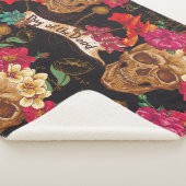 スカル花デイデッド背景 シェルパブランケット (3/4)