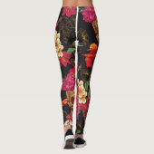 スカル花デイデッド背景 レギンス (裏面)