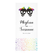 スカル花嫁、レインボー結婚レズビアンのメニューカード ラックカード (正面)