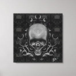 スカル花柄 キャンバスプリント
