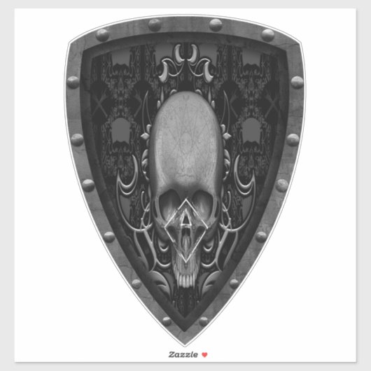 スカル花柄 シール (シート)