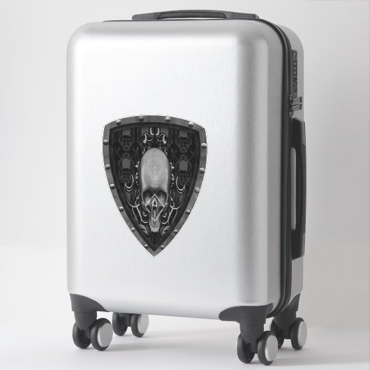 スカル花柄 シール (スーツケース)