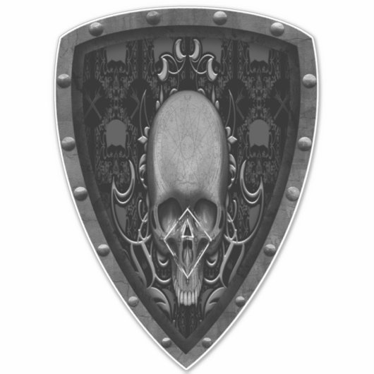 スカル花柄 シール (正面)