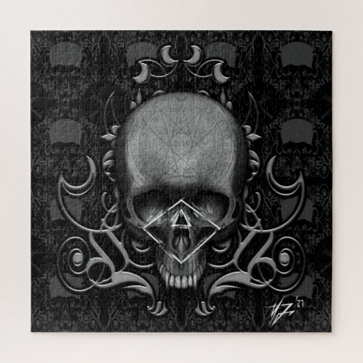 スカル花柄 ジグソーパズル (縦)