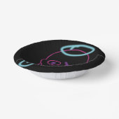 スカル落書き – ピンク、紫、青、黒 ペーパーボウル (傾斜あり)