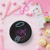 スカル落書き – ピンク、紫、青、黒 ペーパーボウル (パーティー)