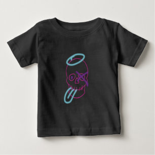 スカル落書き – ピンク、紫、青、黒T-Sh ベビーTシャツ
