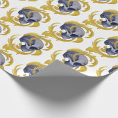 スカル葉金ゴールドパターンV2 ラッピングペーパー (角)