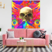 スカル蝶の色 キャンバスプリント (インサイチュ (リビング))