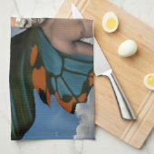 スカル蝶 キッチンタオル (四つ折り)