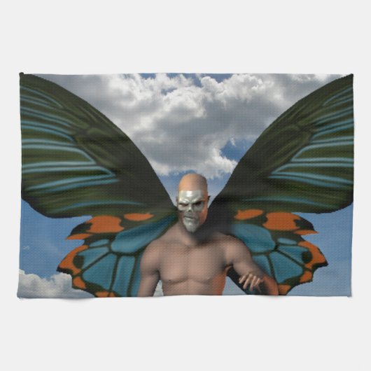 スカル蝶 キッチンタオル (横)