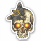 スカル蝶 シール (正面)