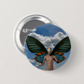 スカル蝶 缶バッジ (正面&裏面)