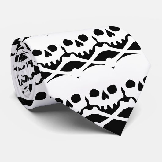 スカル装飾模様 ネクタイ (ロール)
