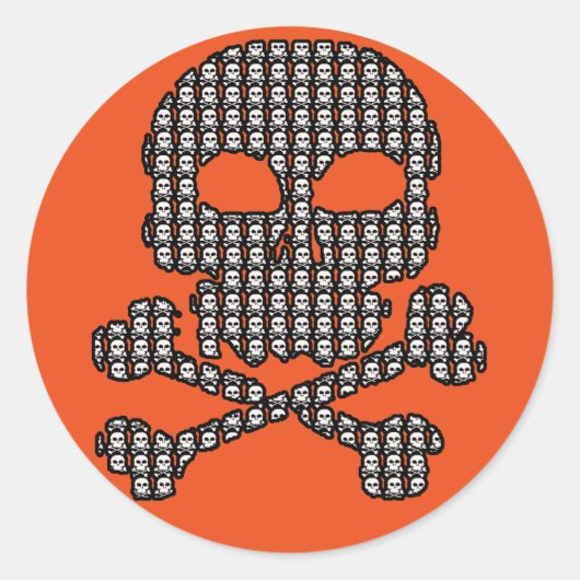 スカル製スカルハロウィーン ラウンドシール (正面)