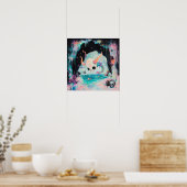 スカル角の海のヘビWitchy AIアートマットバリュー ポスター (キッチン)