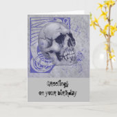 スカル誕生日カード カード (黄色い花)