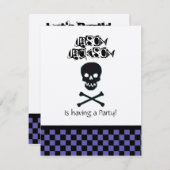 スカル誕生日パーティーの招待 招待状 (正面/裏面)