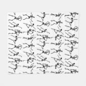 スカル踊り フリースブランケット (正面(横))