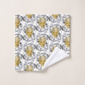 スカル金ゴールドヴィンテージ バスタオルセット (ウォッシュタオル)