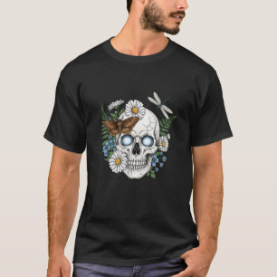 スカル開花ボタニックナイト Tシャツ