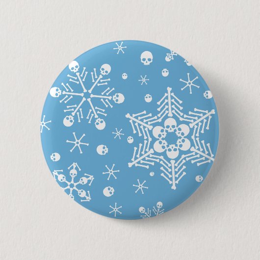 スカル雪 缶バッジ (正面)