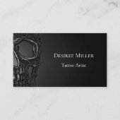 スカル頭ゴシックグレーメタカッコいいリック 名刺 (正面)