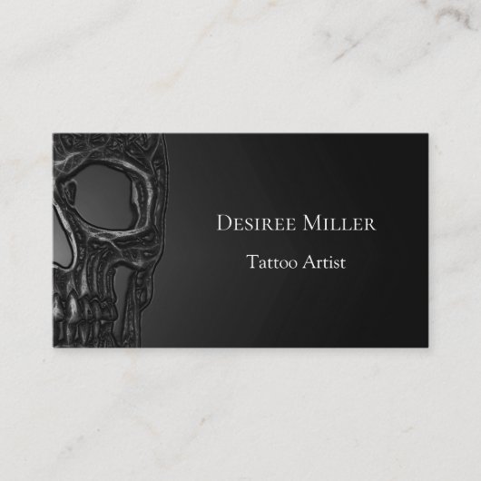 スカル頭ゴシックグレーメタカッコいいリック 名刺 (正面)
