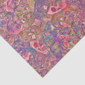 スカル頭ゴシック紫カラフルピンクスケッチアート 薄葉紙 (詳細)