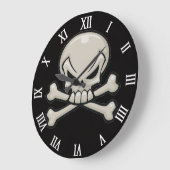 スカル頭（十字骨） ラージ壁時計 (傾斜)