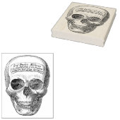 スカル顔イラストレーションスタンプ ラバースタンプ (押印)