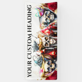 スカル顔カクテルハッピーアワー大人martiniシック 横断幕 (縦)