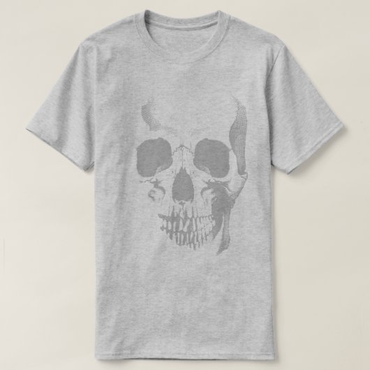 スカル顔グレーTシャツ Tシャツ (デザイン正面)