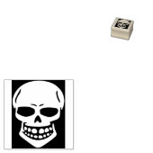 スカル顔シルエットアートスタンプ ラバースタンプ (押印)