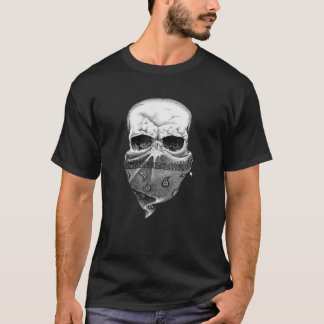 スカル顔マス素晴らしク芸術的グラフィックシャツ Tシャツ