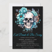 スカル食べアダルトドリンク&ビーホラーハローウィンパーティ 招待状 (正面)