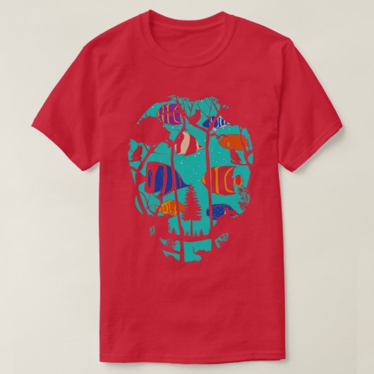 スカル魚水槽 Tシャツ (デザイン正面)