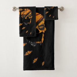 スカル鮮やか（昆虫）オオカバマダラ、モナークバタフライアート バスタオルセット