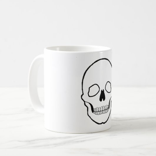 スカル黒 コーヒーマグカップ (正面左)