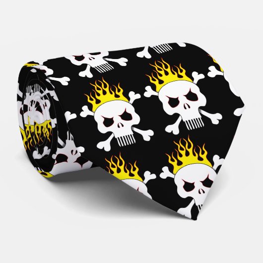 スカル1のタイ ネクタイ (ロール)