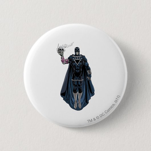 スカル1を搭載する黒い手 缶バッジ (正面)