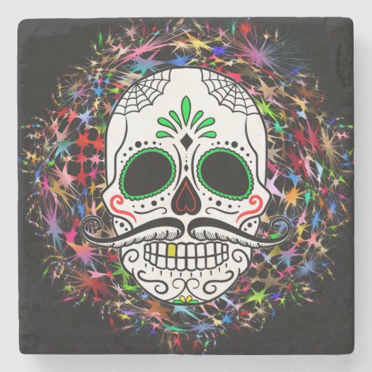 スカル20170396 ストーンコースター (正面)