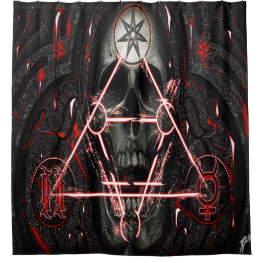 スカル888 シャワーカーテン (正面)